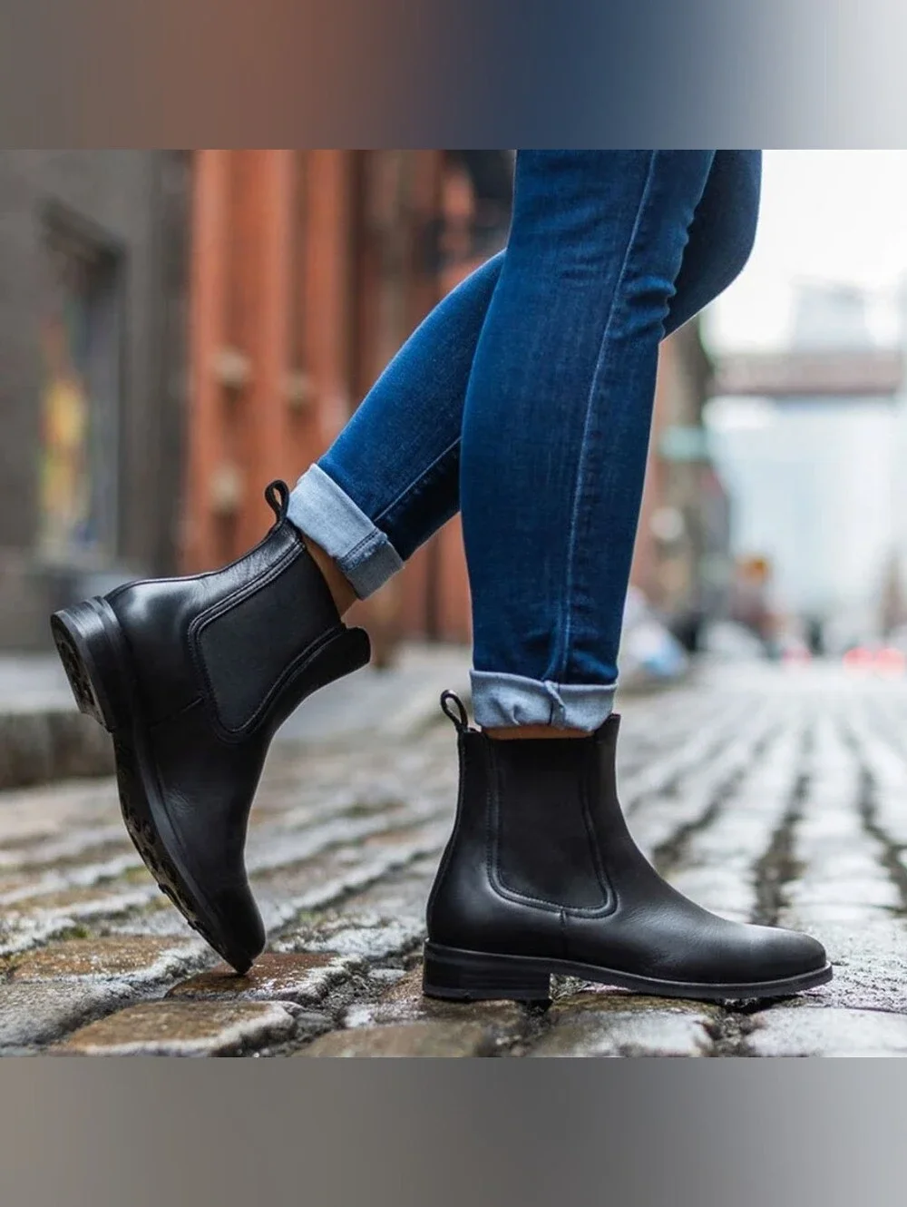 $160 Thursday Boot Company Duchess Chelsea Boots Black Full Grain Leather